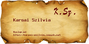 Karsai Szilvia névjegykártya