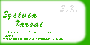 szilvia karsai business card